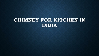 Chimney For Kitchen in India