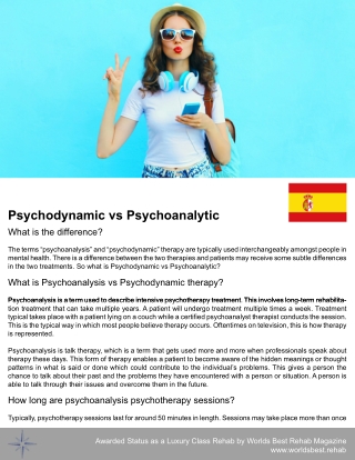 Psychodynamic vs Psychoanalytic