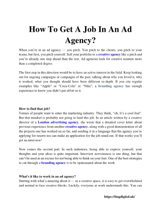 How to get a job in an ad agency.docx