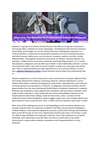 What Are The Benefits Of Professional Asbestos Removal