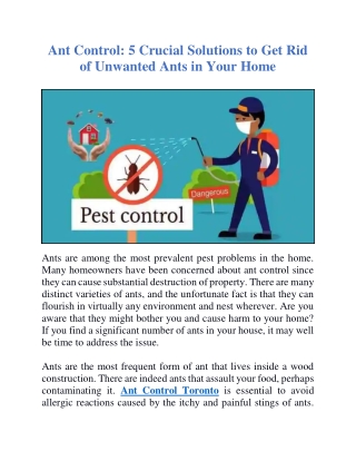 Ant Control: 5 Crucial Solutions to Get Rid of Unwanted Ants in Your Home