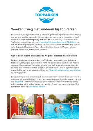 TopParken - Weekend weg met kinderen