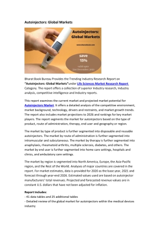 Autoinjectors Global Markets