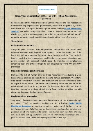 IT Risk Assessment Services
