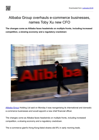 Alibaba Group overhauls e-commerce businesses, names Toby Xu new CFO