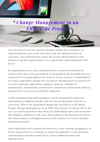 Change Management in an ERP-Type Project