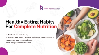 Healthy Eating Habits For Complete Nutrition