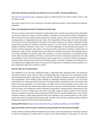 Cold Chain Monitoring Market