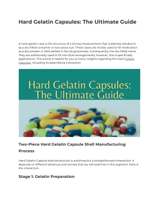 Hard Gelatin Capsules_ The Ultimate Guide
