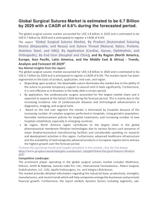Global Surgical Sutures Market is estimated to be 6