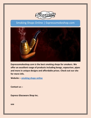 Smoking Shops Online | Expresssmokeshop.com