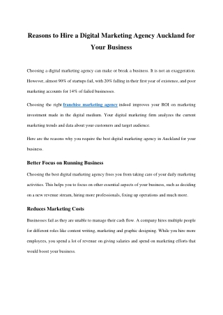 Reasons to Hire a Digital Marketing Agency Auckland for Your Business