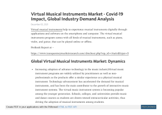 Virtual Musical Instruments Market Size, Share, Forecast 2030