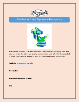 Bubblers for Sale | Expresssmokeshop.com