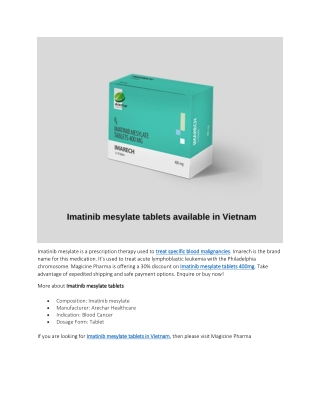 Imatinib mesylate tablets in Vietnam