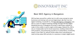Best SEO Agency in Bangalore
