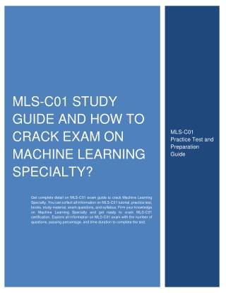 MLS-C01 Study Guide and How to Crack Exam on Machine Learning Specialty?
