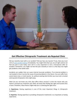 Get Effective Chiropractic Treatment ata Reputed Clinic