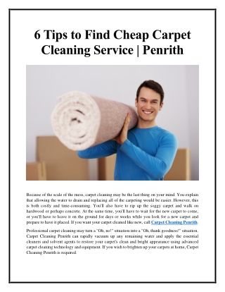 6 Tips to Find Cheap Carpet Cleaning Service - Penrith