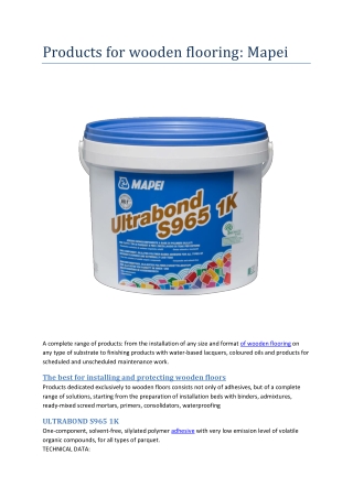 Wooden Floorings - Installation, Finishing, Colouring and Maintenance | Mapei
