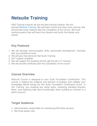 Boost Ur Career in Advance Netsuite Advance Course