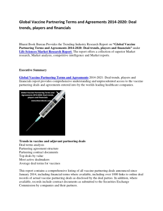 Global Vaccine Partnering Terms and Agreements 2014 (1)