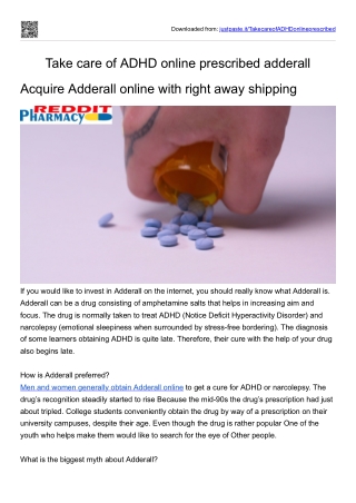 Take care of ADHD online prescribed adderall