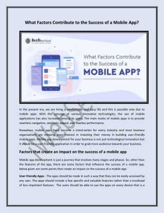 What Factors Contribute to the Success of a Mobile App - iWebServices