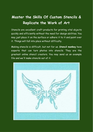 Master the Skills Of Custom Stencils & Replicate the Work of Art