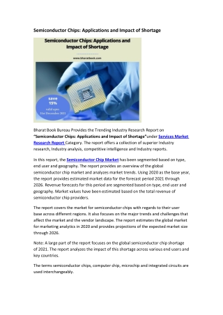 Semiconductor Chips: Applications and Impact of Shortage