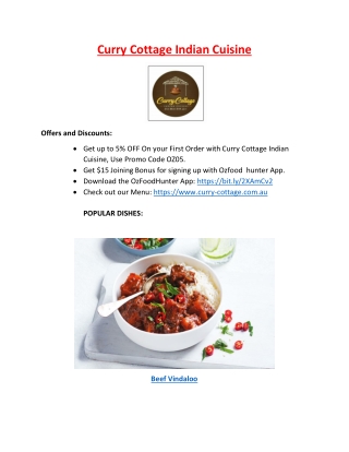 5% Off - Curry Cottage Indian Cuisine Goulburn, NSW