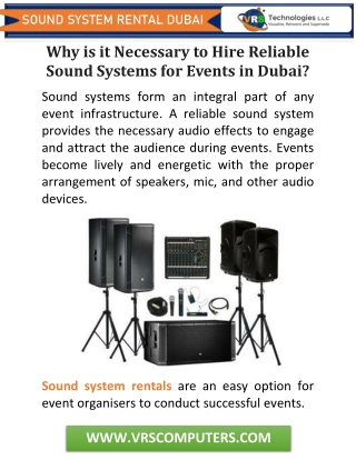 Why is it Necessary to Hire Sound Systems for Events in Dubai?