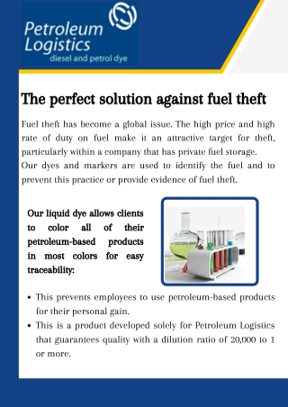 Petroleum Logistics Provide The Best Solution of Petroleum Dye & Diesel Dye