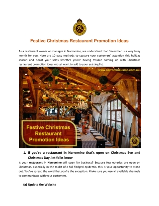 Festive Christmas Restaurant Promotion Ideas