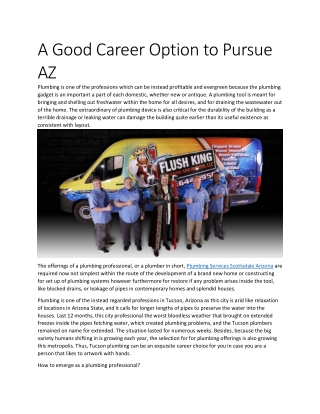 A Good Career Option to Pursue AZ