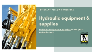 Hydraulic Equipment & Supplies in UAE | Best Hydraulic Jack