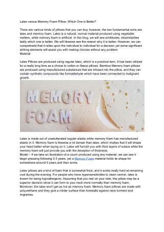 Latex versus Memory Foam Pillow_ Which One is Better