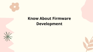 Know About Firmware Development