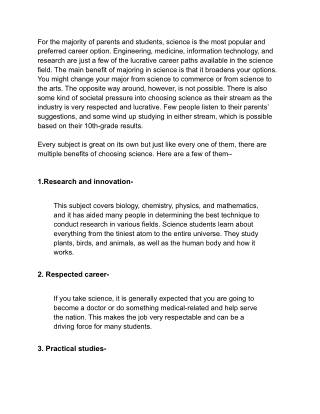 WHY DO MOST STUDENTS CHOOSE SCIENCE AFTER 10TH_