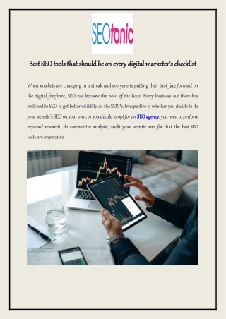 Best SEO tools that should be on every digital marketer’s checklist