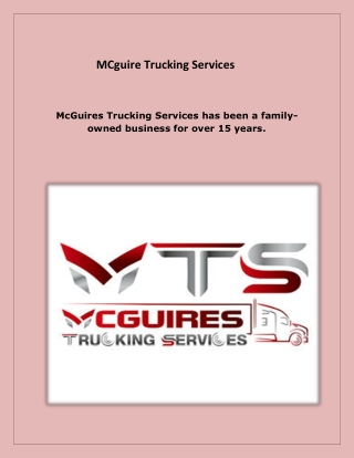 Trucking New York-MCguire Trucking Services