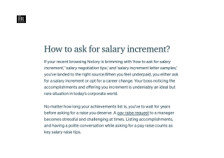 How Do You Ask for a salary Increase?