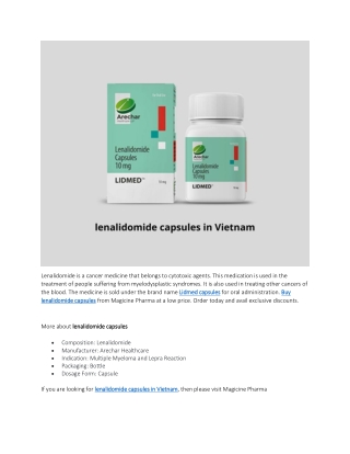 lenalidomide capsules in Vietnam