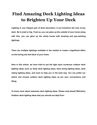 Find Amazing Deck Lighting Ideas to Brighten Up Your Deck
