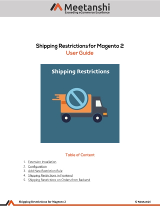 Magento 2 Shipping Restrictions