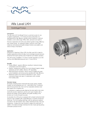 Alfa Laval LKH Centrifugal Pump