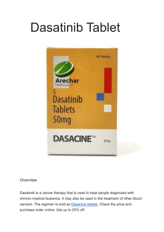 Buy Dasatinib Tablet