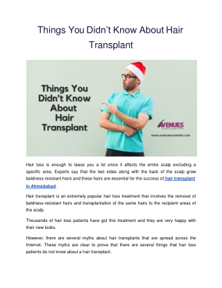 Things You Didn’t Know About Hair Transplant