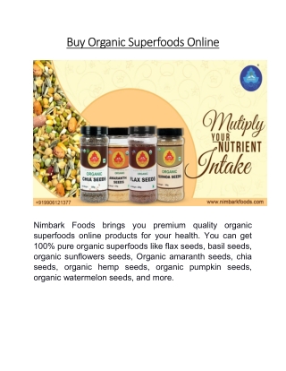 Buy Organic Superfoods Online