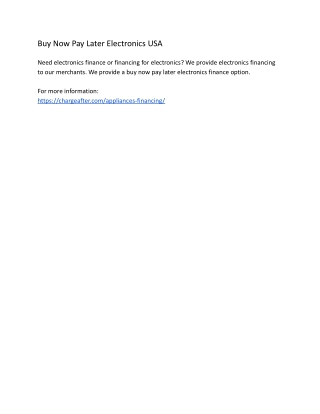 Buy Now Pay Later Electronics USA